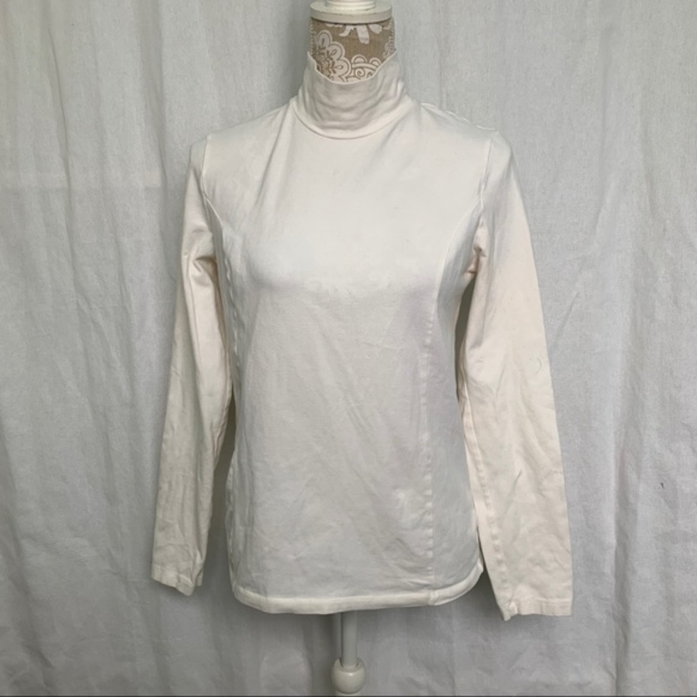 Eddie Bauer // White Mockneck Long Sleeve Top Medium z26